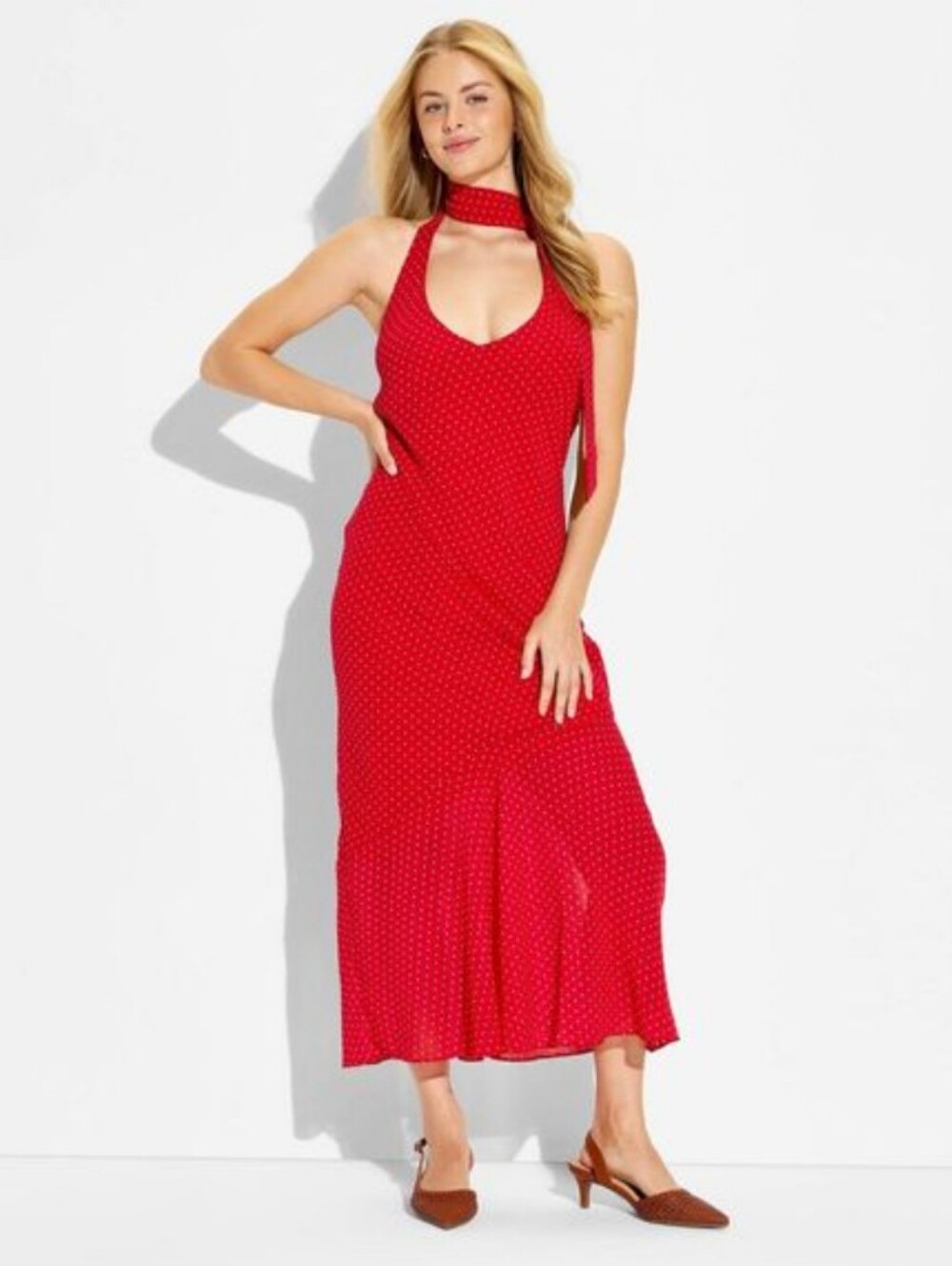 Wild Fable - NWT - Red Polka Dot Halter Maxi Dress | Size XL